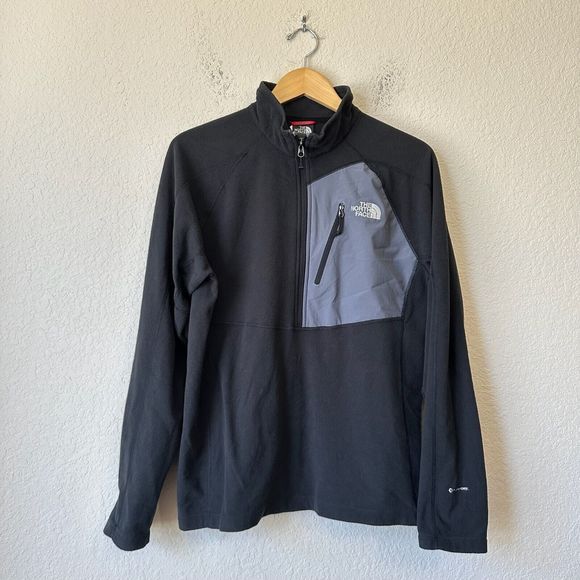 THE NORTH FACE Tech 100 1/2 Zip Fleece Pullover Flashdry Black - Picture 1 of 9